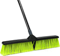24-Inch Push Broom Outdoor with Stiff Bristle, Heavy Duty Broom Brush with 63” Long Handle for Deck Patio Driveway Garage Warehouse Shop Floor Sweeping & Scrubbing-Ruum Studio Home