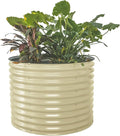 Vego garden 32" Tall 42" Round Raised Garden Bed Raised Bed Planter Box for Vegetables Flowers Patio-Pearl White-Ruum Studio Home