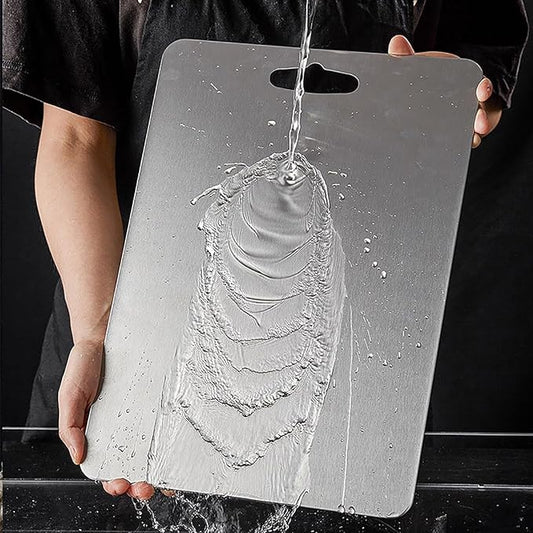 Titanium Cutting Board, New Titanium Cutting Board, Top, 100% Pure Titanium Cutting Boards for Kitchen, Healthy Premium Dual-Sided Chopping Board for Fruit, Meat, Vegetable. (Medium - 14" x 10")-Ruum Studio Home