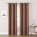 ChrisDowa Grommet Room Darkening Curtains for Bedroom and Living Room - 2 Panels Set Thermal Insulated Blackout Curtains (Cappuccino, 42W x 84L)-Ruum Studio Home