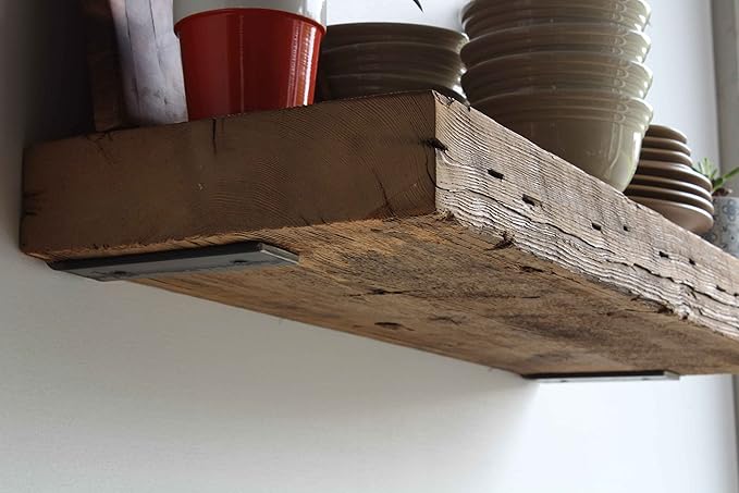 Urban Legacy Deep Floating Shelves | Reclaimed Barn Plank Deep Floating Shelves with Low Profile Brackets | High Weight Capacity (36" x 11" x 2")-Ruum Studio Home
