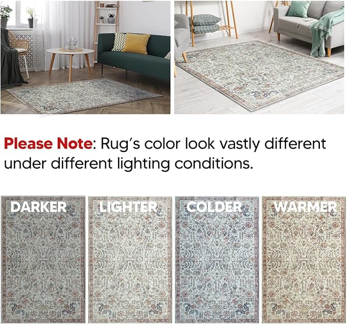Keen Home Design 2x10 Rug - Machine Washable Runner Rug with Non-Slip Backing, Ideal for Hallway, Entryway, Kitchen, Laundry Room - Vintage, Easy Clean, Durable, Low Pile - (2'6" x 10')-Ruum Studio Home