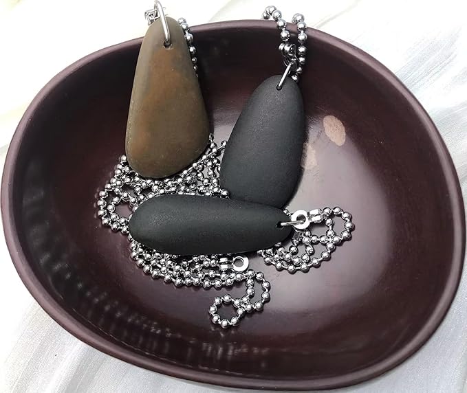 Handmade Decorative Bowl - Natural River Stone Pebble Artisan Crafted Serving Dish | 4-6 Inch Unique Decorative Tray for Home Centerpiece, Jewelry Holder (Deep Red)-Ruum Studio Home