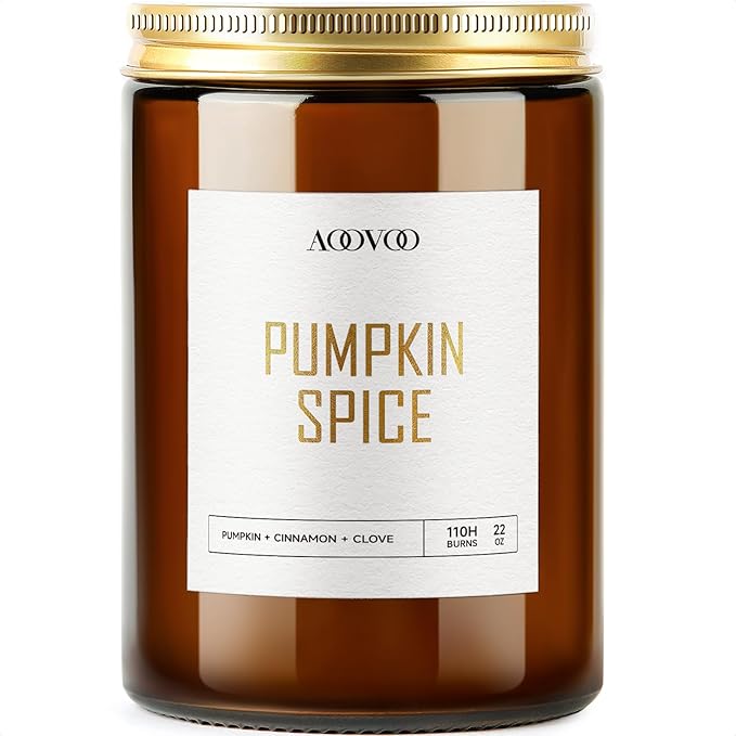 AOOVOO Pumpkin Spice Candles - 22 oz Scented Candles, Aromatherapy Candle, Soy Candle for Home Scented-Ruum Studio Home