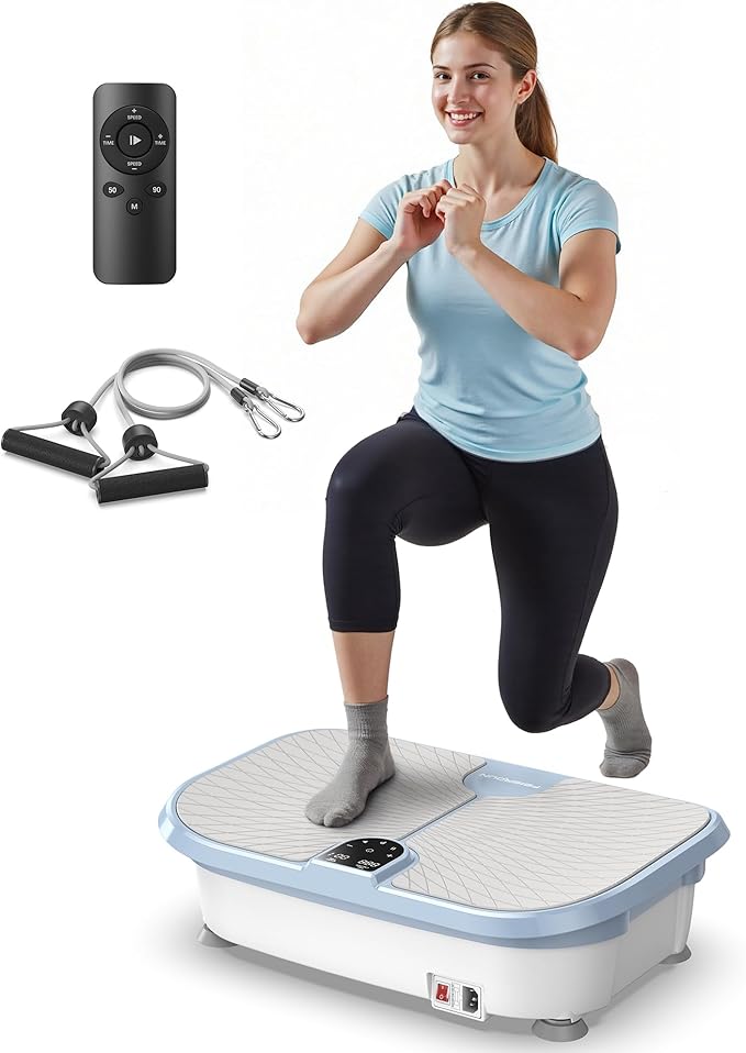 FEIERDUN Vibration Plate Exercise Machine, 400 LBS Capacity Vibration Plate for Lymphatic Drainage, Max Space for Whole-Body Workout & Relaxation at Home-Ruum Studio Home