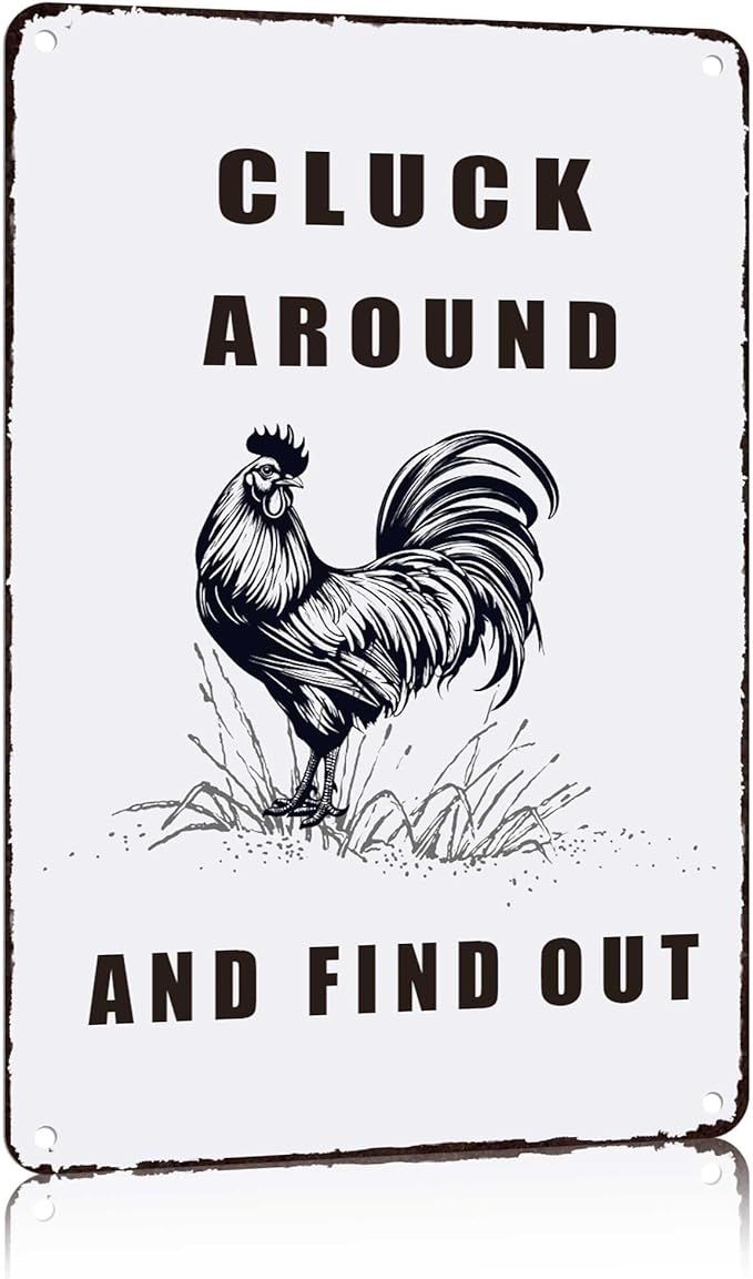 Chicken Coop Accessories Metal Signs,Funny Chickens Tin Signs - Chicken Decor Farmhouse Wall Decor,Chickens Gifts Rustic Farm House Decorations for Home/kitchen/Outdoor Garden-Ruum Studio Home