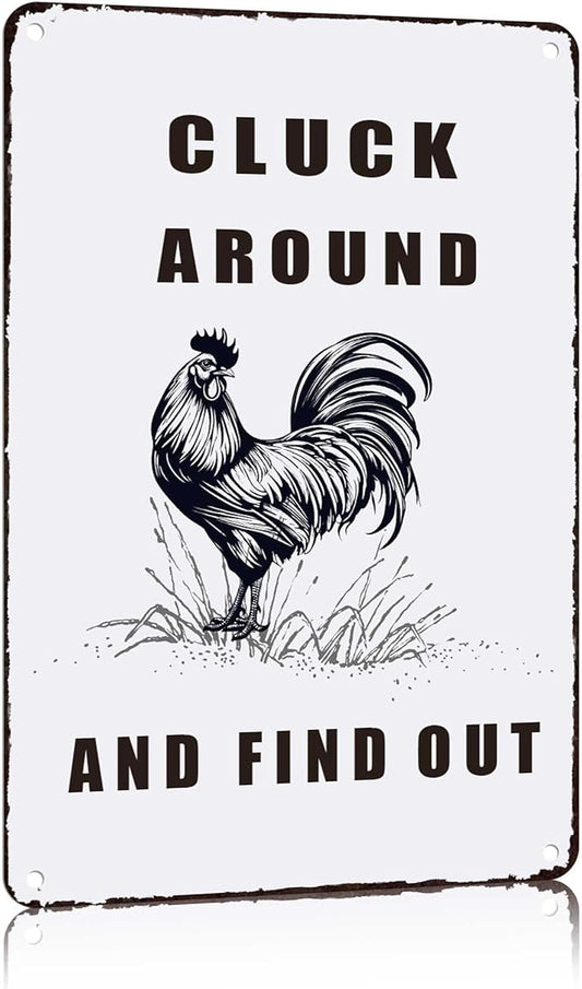 Chicken Coop Accessories Metal Signs,Funny Chickens Tin Signs - Chicken Decor Farmhouse Wall Decor,Chickens Gifts Rustic Farm House Decorations for Home/kitchen/Outdoor Garden-Ruum Studio Home