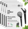 The Humble Co. Floss Picks (200 Count) – Plant Based Dental Floss Picks with Grip Handle for Superior Oral Care, Dental Hygiene, and Gum Health, Cruelty Free Tooth Floss Picks (Charcoal)-Ruum Studio Home