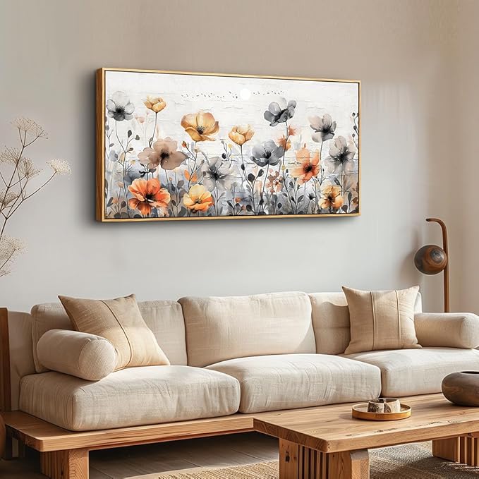 ZUITINGHUA Wood Framed Canvas Wall Art For Living Room Wall Decor For Bedroom Office Wall Decorations Flowers Landscape Paintings Farmhouse Pictures Artwork Room Aesthetic Home Decor 20x40 In-Ruum Studio Home