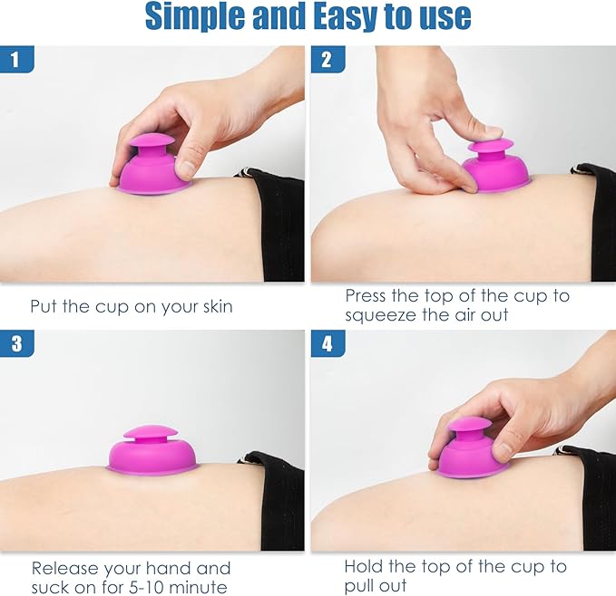 Silicone Cupping Therapy Sets 10pcs,Professional Vacuum Cupping for Myofascial Massage/Joint Pain/Anti Cellulite/Deep Muscle Relief & More(10pcs,Pink)-Ruum Studio Home