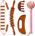 Wood Therapy Massage Tools 5-in-1 Lymphatic Drainage Massager for Muscle Pain Relief Maderoterapia Kit, Anti-Cellulite, Body Shaping&Contouring (set1)-Ruum Studio Home