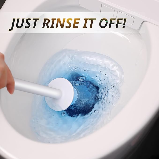 Silicone Toilet Brush and Holder Set with L-Shaped Brush Head, Wall Mounted Toilet Brush Set with Long Non-Slip Handles, Compact Toilet Bowl Cleaner Brush Suitable for RV Trailers & Bathroom (1 Pack)-Ruum Studio Home