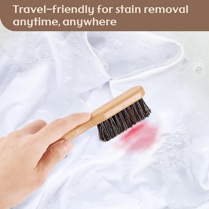 3 Pcs Wood Laundry Stain Brush Stain Remover Brushes with Boar Bristle Small Stain Brush for Clothes for Scrubbing Stains from Furniture Fabric Leather(3 Pcs C)-Ruum Studio Home