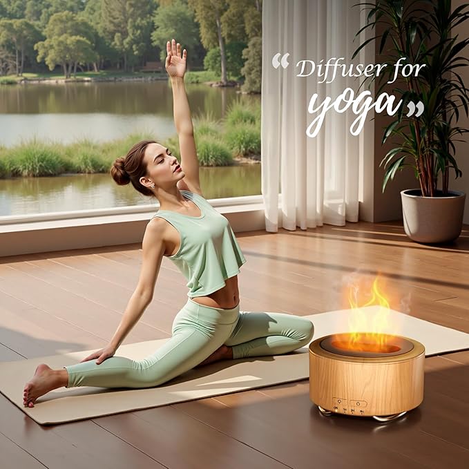 Essential Oil Diffuser for Home: 500ML Aroma Diffuser for Hotel Office Yoga Room - Humidifier with 9 Colors LED Night Light for Kids/Women Home Relaxation, Bright Yellow-Ruum Studio Home