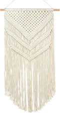 JONKASIPA Macrame Woven Wall Hanging, Bohemian Wall Decor, Handmade Woven Tapestry with Tassels, Delicate Lace Decor Crafts for Bedroom,Living Room or Farmhouse (Beige)-Ruum Studio Home