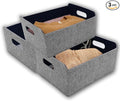 Welaxy storage baskets Felt Foldable Cube bin Shelf Bins Organizer Felt box for Kids Toys Magazine Books Clothes for Office Bedroom Closet Babies Nursery (navy x 3)-Ruum Studio Home