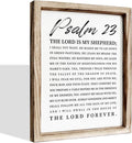 Christian Wooden Sign, Bible Verse Wall Art, Rustic Wooden Plaque, Home Church Decor, Christian Framed Wall Plaque Sign 15 * 11.5 inches, The Lord is My Shepherd-Ruum Studio Home