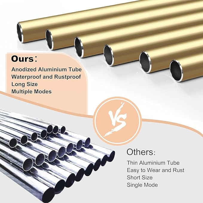 Large Aluminium Wind Chimes 37 Inches to Create a Zen Atmosphere Suitable for Outdoor, Garden, Patio Decoration. Classic Wind Chimes with Wind Catcher as a Gift for Unisex(Light Golden)-Ruum Studio Home