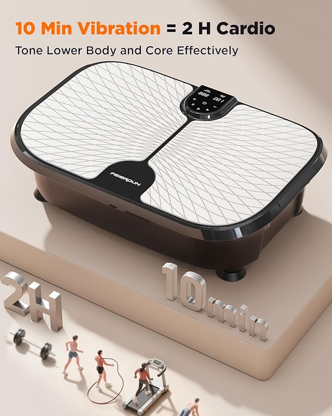FEIERDUN Vibration Plate Exercise Machine, 400 LBS Capacity Vibration Plate for Lymphatic Drainage, Max Space for Whole-Body Workout & Relaxation at Home-Ruum Studio Home