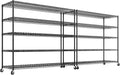 REIBII Storage Shelves 3200 LBS Capacity Wire Shelving with Wheels Heavy Duty Metal Shelf for Warehouses, Garage,Kitchens, School,Commercial Shelf, 73" H X 60" W X 18" D, 2 Pack-Ruum Studio Home