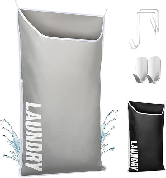 Hanging Laundry Hamper Bag XL 40x22", Space Saving over the Door Storage Bags, Behind the Door Hampers for Dirty Clothes & Wall Mounted Basket for Bathroom, Organizer for Small Room Spaces RV-Ruum Studio Home