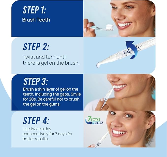 VieBeauti Teeth Whitening Pen (2 Pcs), 20+ Uses, Effective, Painless, No Sensitivity, Travel-Friendly, Easy to Use, Beautiful White Smile, Mint Flavor-Ruum Studio Home