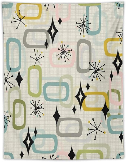 ICMOLYYENLO Boho Medieval Cat Tapestry, Abstract Atomic Starburst Geometric Aesthetic Art Wall Hanging For Bedroom Living Room Dormitory 60x80 Inches-Ruum Studio Home