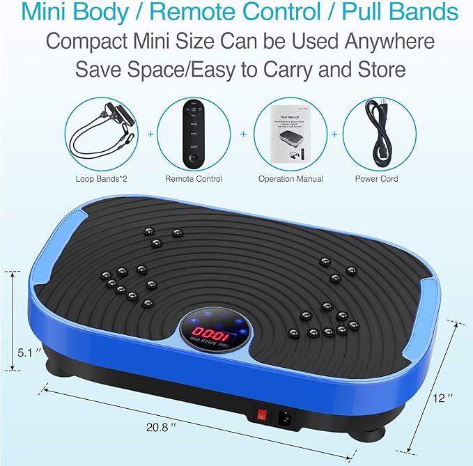 AXV Vibration Plate Exercise Machine Whole Body Workout Vibrate Fitness Platform Lymphatic Drainage Machine for Weight Loss Shaping Toning Wellness Home Gyms Workout-Ruum Studio Home