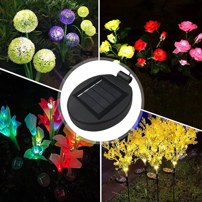 Solar Lantern Top LED Panel Lantern Lid Lights Replacement Part for Outdoor Flower DIY Solar Flower Lights Garden Patio Decor (4PCS)-Ruum Studio Home