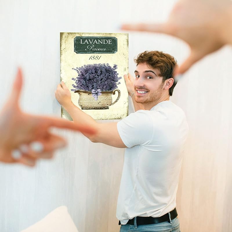 Twisted R Design Wall Art Canvas Prints - 4 Vintage Farmhouse Decor Prints - 8x10 Wrapped Canvas Floral-Themed Pictures - Made in USA Wall Art for Living Room, Bedroom, Office, More - French Lavender-Ruum Studio Home