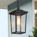 LOG BARN Outdoor Pendant Light Fixture, Farmhouse Exterior Lights, Anti-Rust Ceiling Outdoor Light with Clear Glass, Lantern Hanging Light for Front Door, Entry, Porch, and Gazebo-Ruum Studio Home