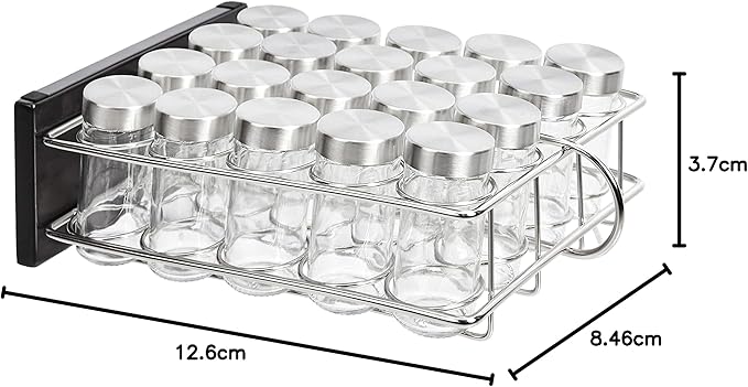 Amazon Basics 20 Jars Spice Organizer Rack, Silver-Ruum Studio Home