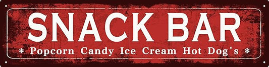 Vintage Tin Sign Retro Metal Snack Bar Signs Stylish Wall Art Plaques for Home Decor Bathroom Kitchen House and Gothic Wall Decor or as a Unique Poster 16x4 in-Ruum Studio Home