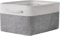 TheWarmHome Organization and Storage Basket for Shelves - 1 Pack 14x10x6.7 inch Collapsible Storage Bins, Fabric Storage Cubes for Closet Organizer Toy Gift Cloth (White & Grey)-Ruum Studio Home