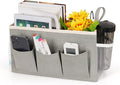 Bedside Storage Caddy/Bedside Hanging Storage Bag for Headboards Bunk Beds Dorm Rooms Book Phone Magazine Holder (New Grey)-Ruum Studio Home