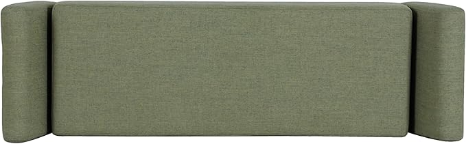 HomePop Modern Storage Bench with Wood Legs Home Décor|Bench with Storage for Living Room & Bedroom - Olive Green Woven-Ruum Studio Home