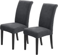 Joccun Chair Covers for Dining Room Set of 2,Dining Chair Slipcover Stretch Dining Room Chair Covers Seat Protector,Washable Parsons Chair Cover for Home,Banquet(Dark Gray,2 Pack)-Ruum Studio Home
