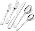 HIKAA Premium Silverware Set, Stainless Steel Flatware Set with Wide-Based Handles for Comfort & Durability, Forks & Spoons Cutlery Silverware Set (40PCS)-Ruum Studio Home