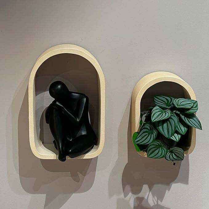 Guichifun Thinker Statue Resin Abstract Sculpture - Collectible Woman Figurine Art Home Office Bookshelf Decorative Objects Desktop Black Decor for Men&Women 5.25 X 6.25 X 8.5 Inch-Ruum Studio Home