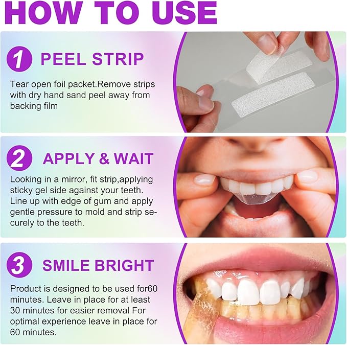 Teeth Whitening Strips,7-Day whitening Strips,Sensitive Teeth Whitener,Enamel Safe for Whiter Teeth,Deep Stains Removal,nstant Teeth Whitening Without The Harm (14pcs)-Ruum Studio Home