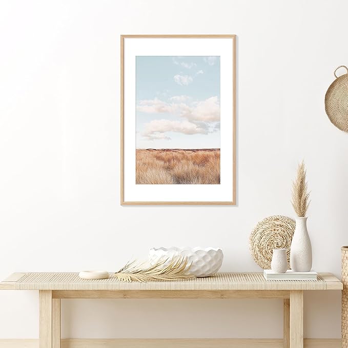 20x30 Poster Frame Natural Solid Oak Photo Frames with 16x24 Removable Mat Wall Hanging Large Handcrafted Frame with HD Plexiglass Wall and Tabletop Display Large Picture Frame-Ruum Studio Home
