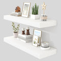 Heimlove 36 Inch Floating Shelves for Wall Set of 2,White Wall Shelves for Storage & Decor - Heavy Duty with Invisible Brackets,Perfect for Living Room,Bedroom,Home Office-Ruum Studio Home