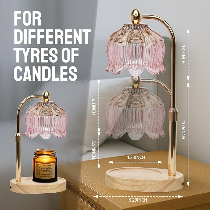 GEEZO Fragrance Candle Warmer Lamp，Electric Candle Warmer with Timer & Dimmer，Mom Christmas Birthday Gifts for Women, House Warming Gifts New Home Bedroom Decor-Ruum Studio Home