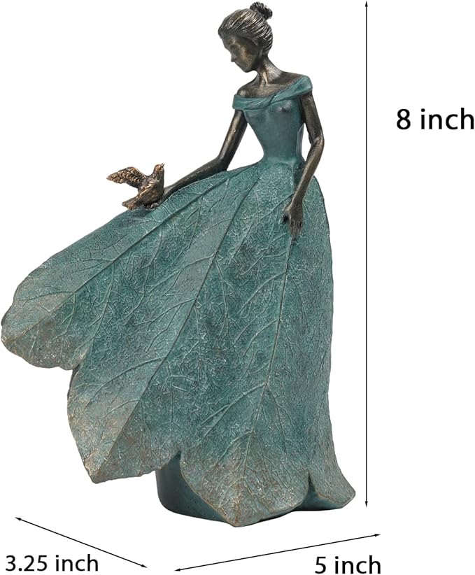 Guichifun Fairy Statue Collection Home Decoration - Leaf Angel Girls Resin Gardening Gifts for Women Statues for Garden Fairy Indoor or Outdoor Yard Figurines 5.5 x 3.25 x 8 Inch-Ruum Studio Home