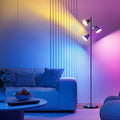 RGB Floor Lamp, 36W LED Dimmable Standing Lamp with 3 Swivel Lights, Color Changing Tall Lamp with Remote, Stepless Dimmable Modern Floor Lamps for Living Room, Bedroom, Gaming Room,Office-Ruum Studio Home
