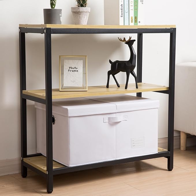 PRANDOM Collapsible Storage Box with Lid [1-Pack] Leather Fabric Foldable Storage Bin Organizer Container Basket Cube with Cover for Home Bedroom Closet Office Nursery White (22.8X15.7X11.8)-Ruum Studio Home