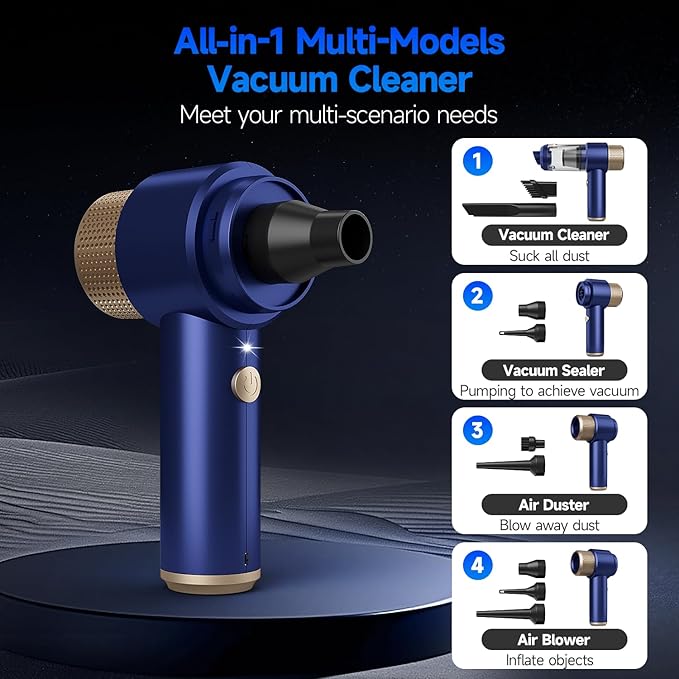 Car Vacuum Cleaner, 16000PA Mini Car Vacuum Cordless Powerful, 7 in 1 Portable Handheld Vacuum Cordless with LED Light, Dual Filters, One-Touch Empty for Pet Hair, Home, Office-Ruum Studio Home