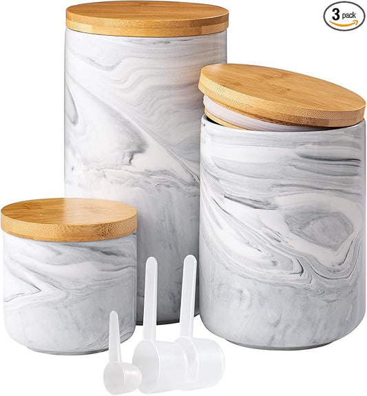 Yangbaga Coffee Canister with Airtight Lid, Ceramic Sugar Canisters Sets for the Kitchen, Food Storage Containers for Ground Coffee,Tea,Sugar,Spice-Ruum Studio Home