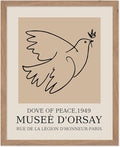Poster Master Vintage Poster - Retro Minimalist Print - Gift for Artist, Friend - Dove Of Peace, Line Drawing, Sketch, Abstract - Wall Decor for Living Room, Bedroom, 11x14 Beige Framed-Ruum Studio Home