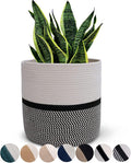 Cotton Rope Plant Basket Modern Woven Basket for 10" Flower Pot Floor Indoor Planters,Storage Organizer Toys Rustic Home Decor,Beige 11"x 11"-Ruum Studio Home